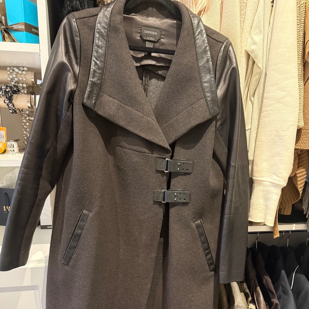 Danier Leather Wool and Genuine Leather coat